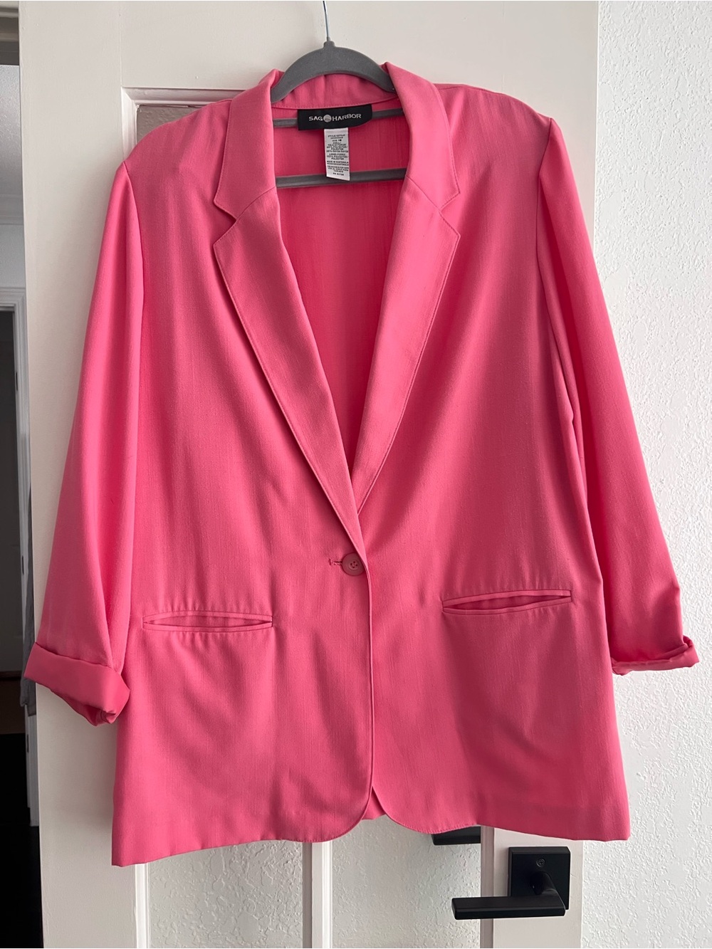 Sag Harbor Women's Pink Single-Button Blazer